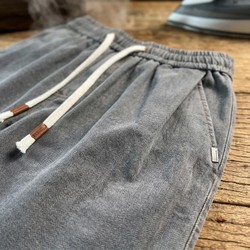 [Leve 4, Pague Só 2!] Bermuda Vulcan Masculina em Algodão Texturizado e Blend de Ajuste Relaxado com Padrão Espinha de Peixe e Cós Ajustável