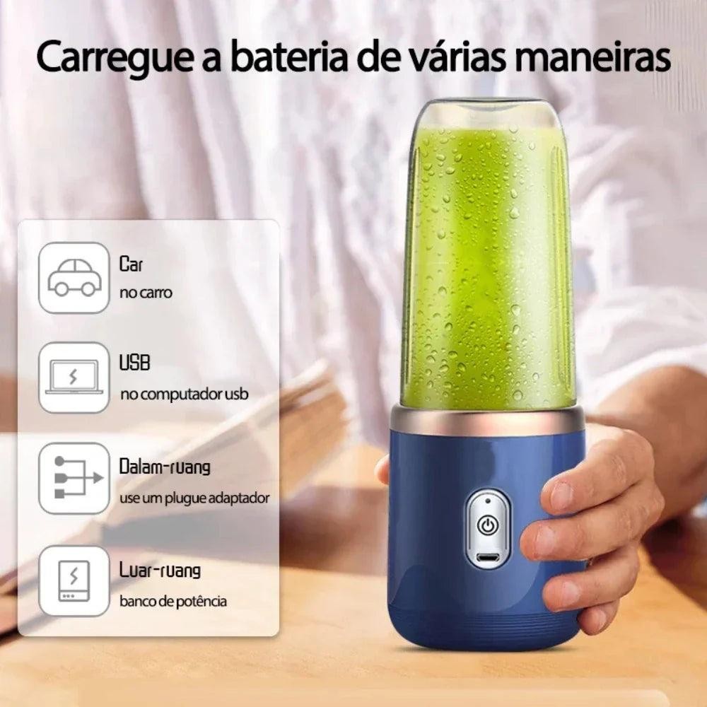 Mini Liquidificador Portátil prático e fácil de usar  - 400ml com 6 Lâminas 19% OFF — foto 5