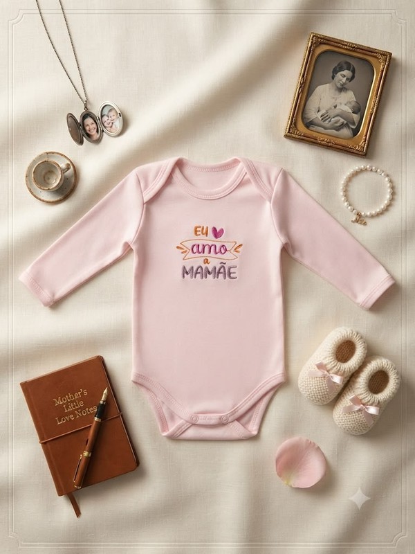 BODY EU AMO MAMÃE 20677 YUKS ROSA