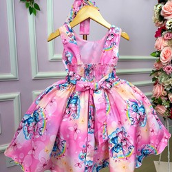 Vestido Temático - Stitch e Angel - Rosa Color 