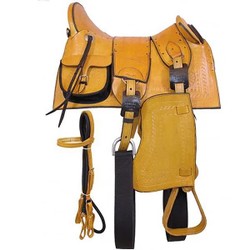 Arreio Socado Completo com Bolsos 15 polegadas (Amarelo)