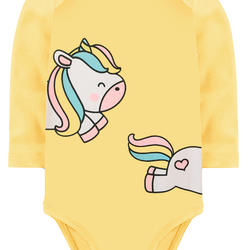 KIT BODY INFANTIL 3 PEÇAS SUEDINE UNICÓRNIO