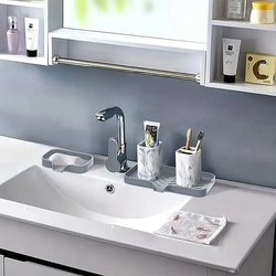 Tapete De Torneira De Silicone Para Pia De Cozinha Almofada De Dreno De Esponja Sink SplashDrying Bandeja de armazenamento de bancada Saboneteira