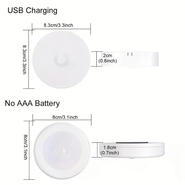 Sensor de Movimento Luz Noturna Sem Fio, Lâmpada Detector LED, Quarto, Escada, Armário, Decoração do quarto, 1Pc