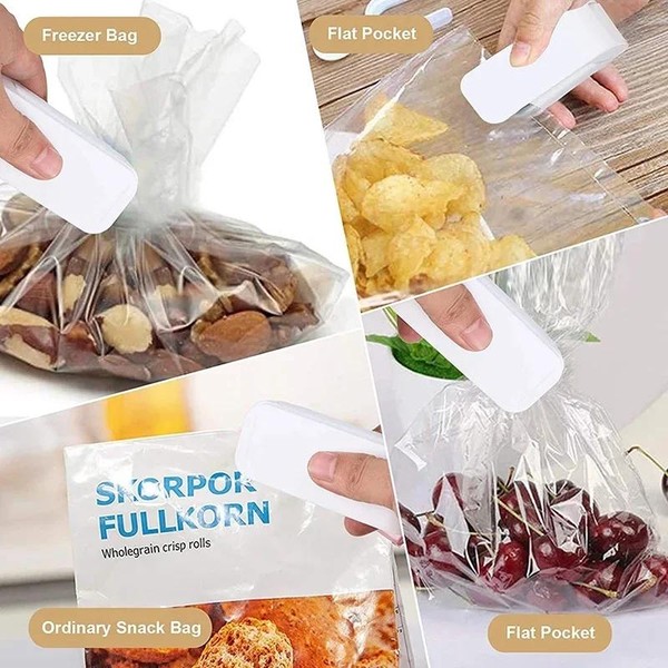 Mini saco de calor máquina selagem pacote aferidor sacos de plástico térmico saco de alimentos fechamento portátil aferidor embalagem de alimentos selador de calor