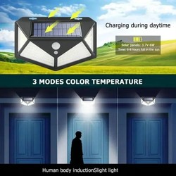 Lâmpada solar multifuncional decoração de jardim ao ar livre luz solar led à prova d' água holofote alimentado por luz solar com sensor de movimento