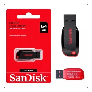 Pen Drive Sandisk Cruze R Blade 64GB USB 2.0 Preto - SDCZ50-064G-B35