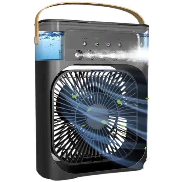 Ventilador Portátil de Mesa Mini Ar Condicionado preto