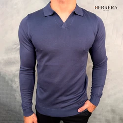 [COMPRE 1 E LEVE 2] Polo Masculina em Tricot Premium – Leve e Respirável com Gola V