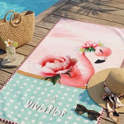V21 1315 TOALHA PRAIA FLAMINGO VIVA FLOR 
