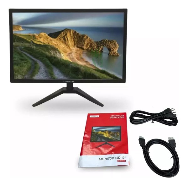 Monitor Tomate 19.0 LED 1440x900 Ultra Slim VGA HDMI Preto - MTM-1019