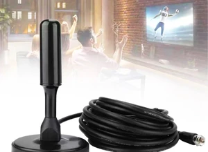 Antena Digital para Televisão com Cabo de 5 Metros e Base Magnética: Mais Canais e Melhor Qualidade de Imagem