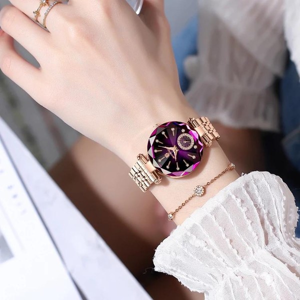 Relógio feminino elegante luxo Poedagar