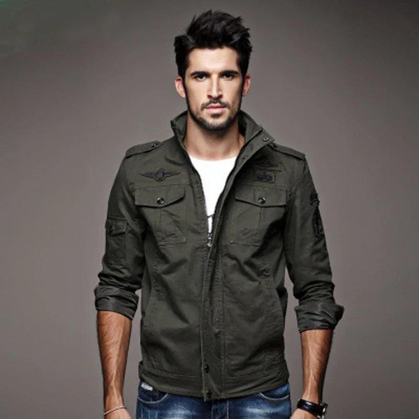 Jaqueta Militar Masculina Plus Size M-6XL - Algodão e Poliéster