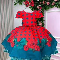 Vestido Temático - Floral Com Corações  