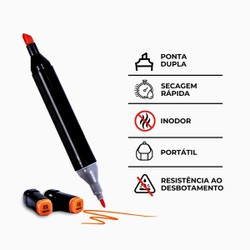 Conjunto De Canetas Marcador Permanente Ponta Dupla 100 Cores