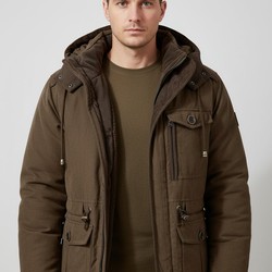 Jaqueta Masculina Tática com Capuz Forro Fleece e Bolsos