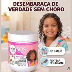 Salon Line SOS Cachos Kids Máscara Capilar Infantil Hidratação Intensa Cachinhos Ondulados Cacheados Crespos Vegana Hipoalergênica a partir de 3 Anos