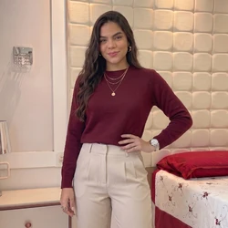 Promoção de Outono: Kit com 3 Suéteres Femininos de Tricot Modal