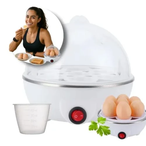 Cozedor Elétrico de Ovos Portátil para Até 7 Ovos