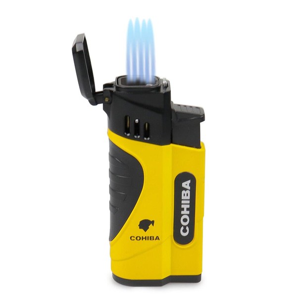 Isqueiro Maçarico Cohiba 738 - Amarelo (4 Chamas)