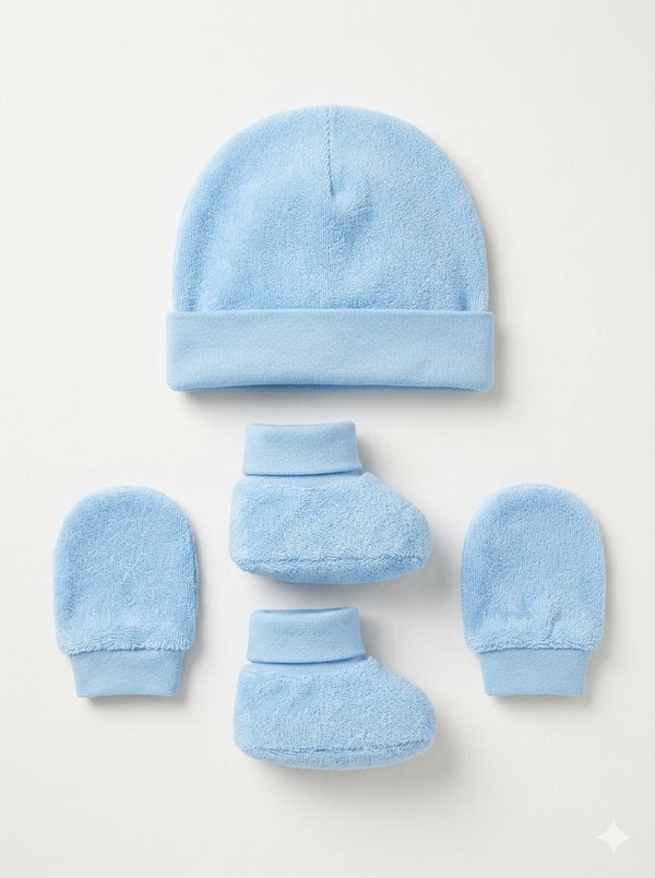 KIT BEBE LUVA/PAR DE LUVAS/ SAPATINHO AZUL