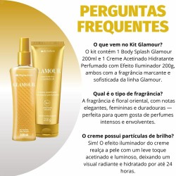 Kit Deo Colônia Body Splash 200 ml Creme Acetinado 200 gr Phytoderm Glamour
