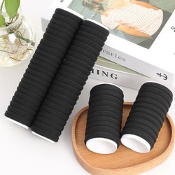 50/100 peças de faixas de cabelo pretas e brancas, faixas de cabelo femininas, faixas de cabelo de borracha de alta elasticidade, faixas de cabelo