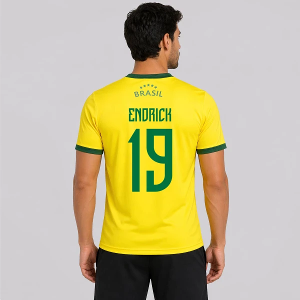 Camisa Brasil Canarinho Amarela 19 Endrick