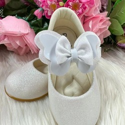 Sapatilha Flor Di MIla - Branca Com Glitter