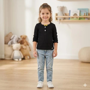 BLUSA EM MALHA CANELADA PRETO NINA GO - 2009665