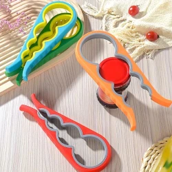 Abridor de Tampas Multifuncional em Silicone para Potes e Garrafas