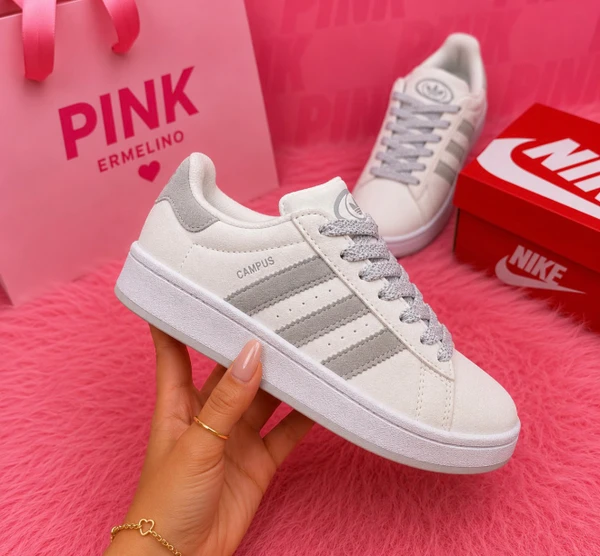 TENIS ADIDAS CAMPUS BRANCO/CINZA