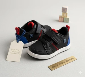 166164 SAPATO TÊNIS INFANTIL BABY FLYER KLIN PRETO/ROYAL