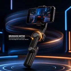 Estabilizador Gimbal para Celular 3 Eixos com Bluetooth e Luz Integrada