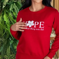 BLUSA MOLETOM HOPE FLOR -VERMELHA