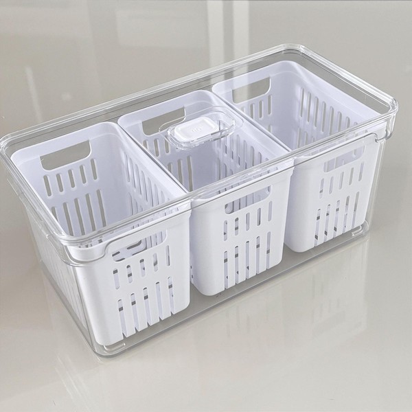 KIT ORGANIZADOR DE GELADEIRA CLEAR 3 UN