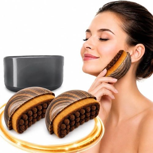 Kit com 2 Escovas Faciais para Drenagem Linfática e Skincare