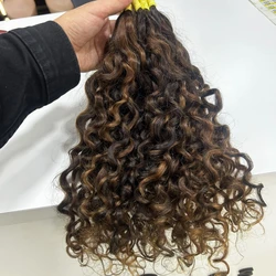 Cabelo Cacho Caipira Iluminado Escuro Fios de 55 cm (100g)