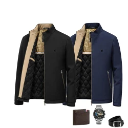 Jaqueta Masculina Soberano com Interior Forrado a Prova D’Água e Bolsos Internos +BRINDES: Relógio, Cinto e Carteira