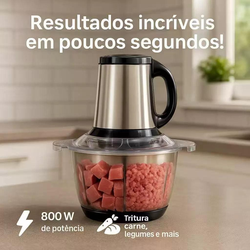 Picador De Alimentos Moedor De Carne Mixer Elétrica Processador Cozinha Casa Alho - 110v-220v