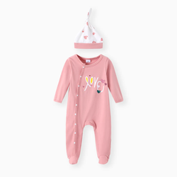 macacão bebê 2 peças coração estampado RN