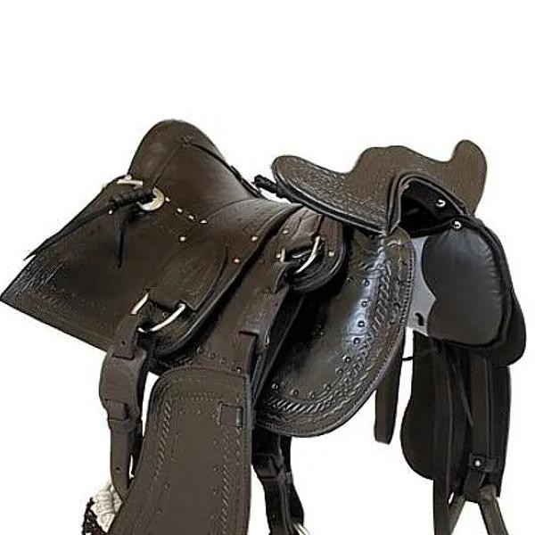 Arreio Cutiano com Cabeça Tradicional de Luxo 18 Polegadas (Preto)