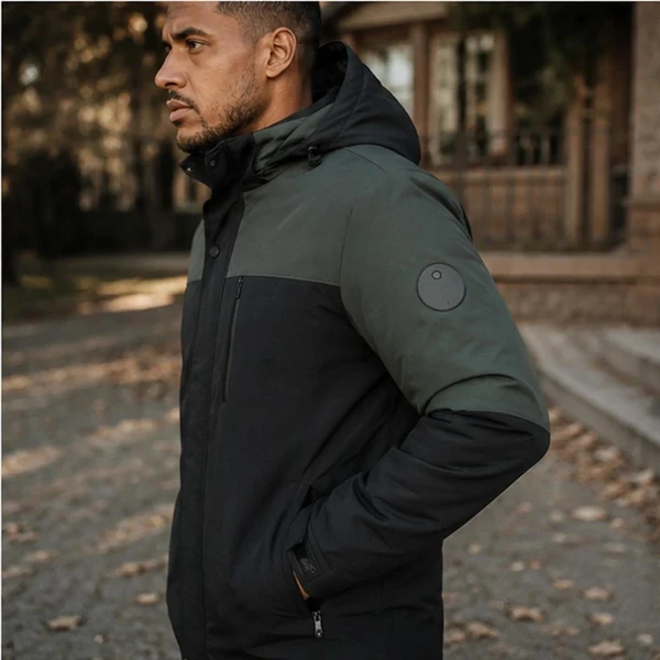 Jaqueta Masculina Maveno em Interior Forrado Térmico a Prova D'Água e Capuz Removível +BRINDES: Relógio, Cinto e Carteira