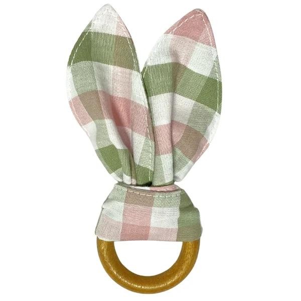 Porta Guardanapo Orelhas de Coelho Xadrez Verde e Rosa