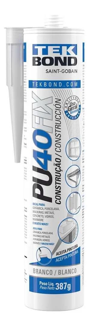 Kit 2 Pu 40 Branco 387g Tekbond + Pistola Aplicadora
