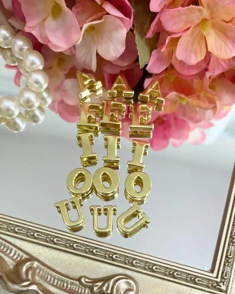 Letras Douradas Alfabeto para Personalizar