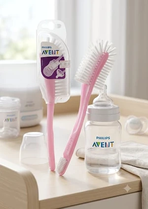 ESCOVA PARA MAMADEIRA AVENT ROSA