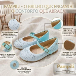 SAPATILHA PAMPILI BAILARINA BRANCO/AZUL - 188564
