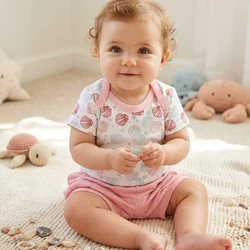 BODY MANGA CURTA COM SHORT BABY CONCHAS PINGO LELE 76176 